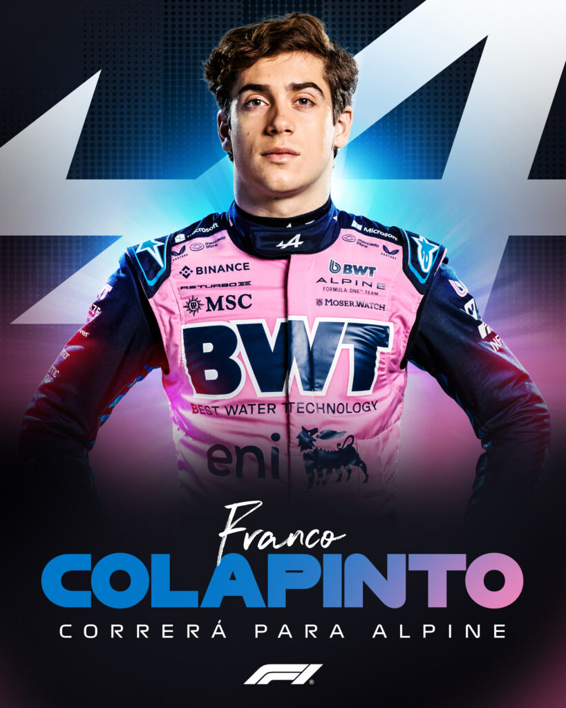 El posteo de Alpine sobre la confirmación de Franco Colapinto como piloto titular