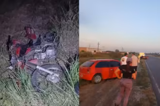 Dos jovenes murieron y una menor quedo internada tras chocar un auto y una moto en Chaco