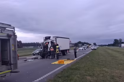 Choque entre dos camiones en la Ruta 9 un herido