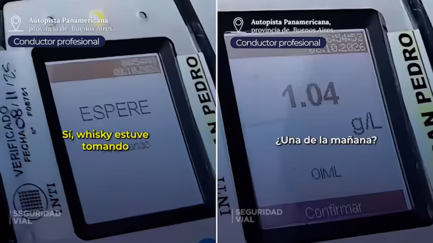 Dio positivo de alcoholemia le retuvieron la licencia y debera pagar una multa millonaria Whisky estuve tomando