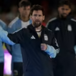 Lionel Messi durante su discurso tras su partido despedida