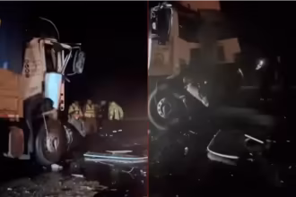 Un camionero murio tras un incendio por un choque entre dos transportes de carga en el puente Zarate Brazo Largo