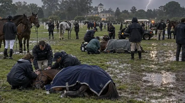 Un rayo mato a cuatro yeguas de polo en el Jockey Club de San Isidro